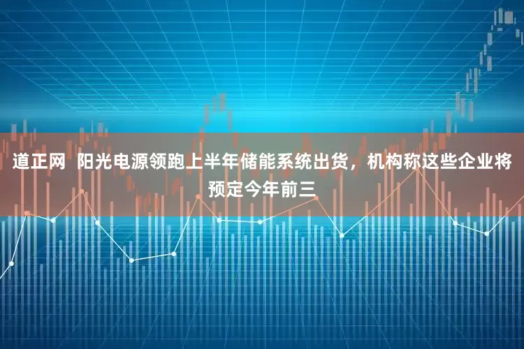 道正网  阳光电源领跑上半年储能系统出货，机构称这些企业将预定今年前三