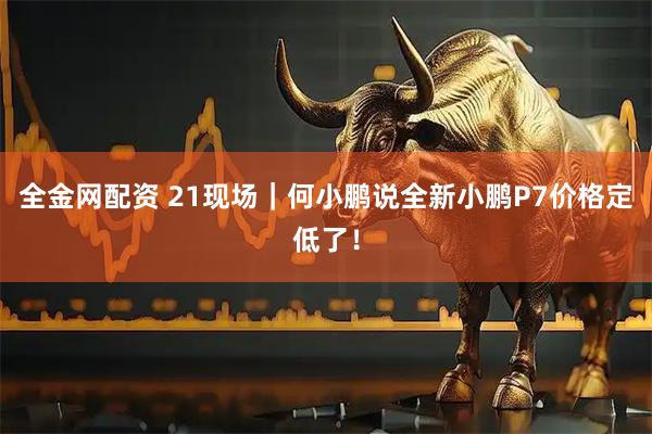 全金网配资 21现场｜何小鹏说全新小鹏P7价格定低了！